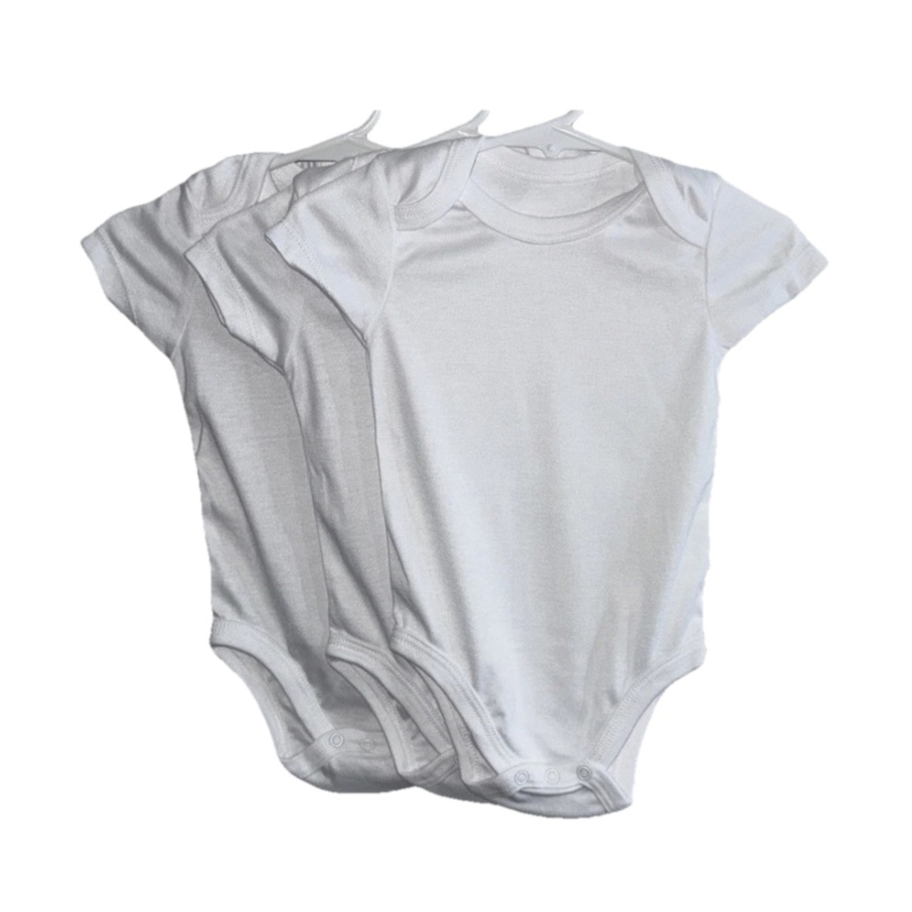 Baby One-Piece Bodysuit (3-Pack) Classic White 3-6 Months NEW